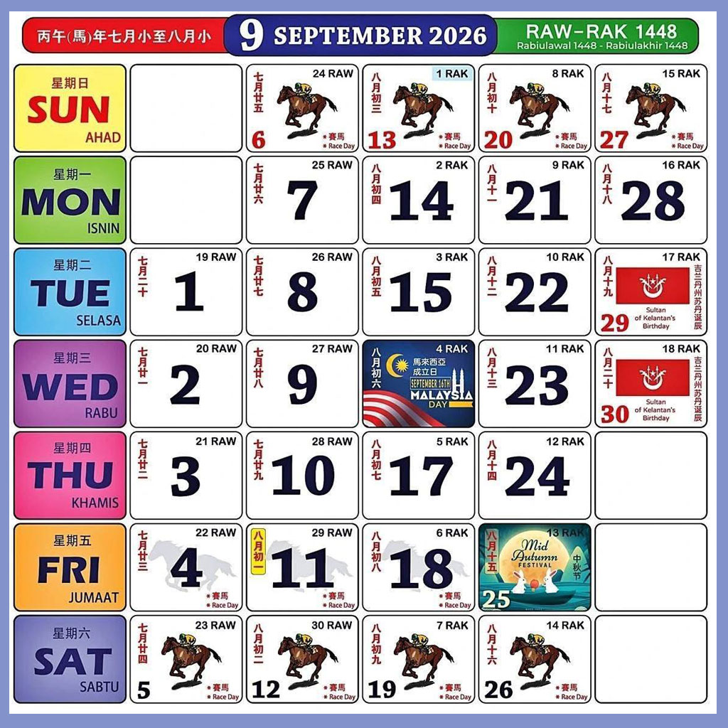 Calendar Malaysia 2026 September 