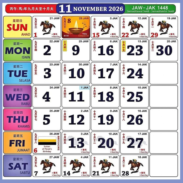 Calendar Malaysia 2026 November 