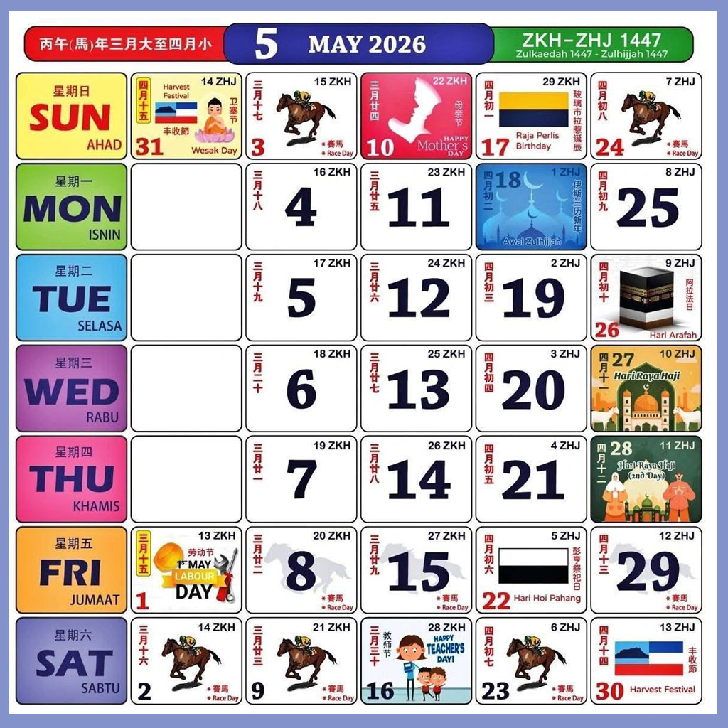 Calendar Malaysia 2026 May 